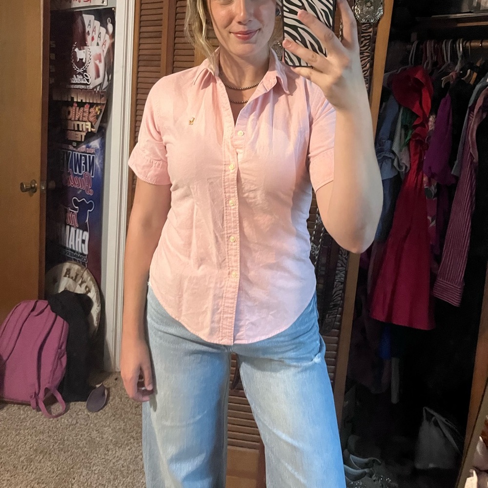 Ralph Lauren pink polo button down